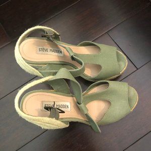 Olive Green Steve Madden Espadrille Wedges